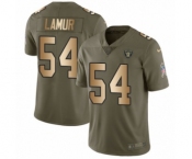 Men's Nike Oakland Raiders #54 Emmanuel Lamur Limited Olive Gold 2017 Salute to Service NFL Jersey