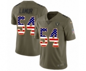 Men's Nike Oakland Raiders #54 Emmanuel Lamur Limited Olive USA Flag 2017 Salute to Service NFL Jersey