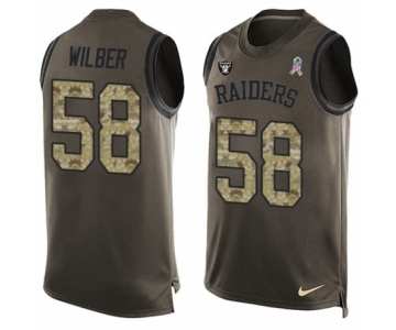 Men's Nike Oakland Raiders #58 Kyle Wilber Limited Green Salute to Service Tank Top NFL Jersey