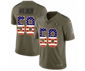 Men's Nike Oakland Raiders #58 Kyle Wilber Limited Olive USA Flag 2017 Salute to Service NFL Jersey