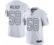 Men's Nike Oakland Raiders #58 Kyle Wilber Limited White Rush Vapor Untouchable NFL Jersey