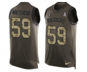Men's Nike Oakland Raiders #59 Tahir Whitehead Limited Green Salute to Service Tank Top NFL Jersey