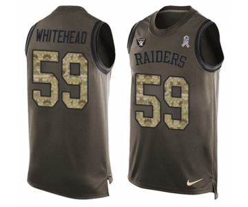 Men's Nike Oakland Raiders #59 Tahir Whitehead Limited Green Salute to Service Tank Top NFL Jersey