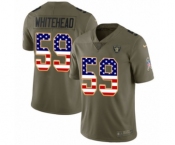 Men's Nike Oakland Raiders #59 Tahir Whitehead Limited Olive USA Flag 2017 Salute to Service NFL Jersey