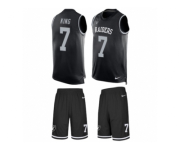 Men's Nike Oakland Raiders #7 Marquette King Limited Black Tank Top Suit NFL Jersey