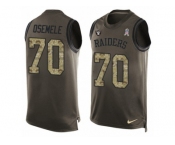 Men's Nike Oakland Raiders #70 Kelechi Osemele Limited Green Salute to Service Tank Top NFL Jersey