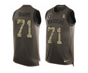 Men's Nike Oakland Raiders #71 David Sharpe Limited Green Salute to Service Tank Top NFL Jersey