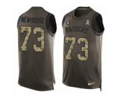 Men's Nike Oakland Raiders #73 Marshall Newhouse Limited Green Salute to Service Tank Top NFL Jersey