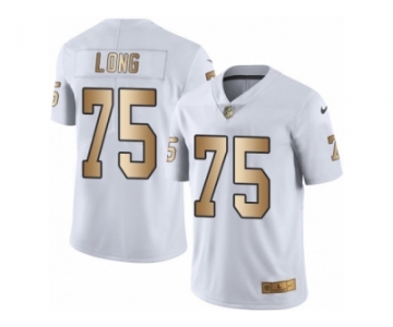 Men's Nike Oakland Raiders #75 Howie Long Limited White Gold Rush NFL Jersey