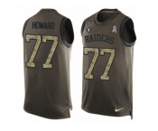 Men's Nike Oakland Raiders #77 Austin Howard Limited Green Salute to Service Tank Top NFL Jersey