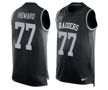 Men's Nike Oakland Raiders #77 Lyle Alzado Limited Black Player Name & Number Tank Top NFL Jersey