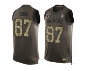 Men's Nike Oakland Raiders #87 Jared Cook Limited Green Salute to Service Tank Top NFL Jersey