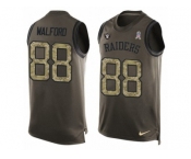 Men's Nike Oakland Raiders #88 Clive Walford Limited Green Salute to Service Tank Top NFL Jersey