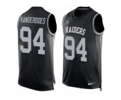 Men's Nike Oakland Raiders #94 Eddie Vanderdoes Limited Black Player Name & Number Tank Top NFL Jersey