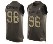 Men's Nike Oakland Raiders #96 Cornellius Carradine Limited Green Salute to Service Tank Top NFL Jersey