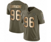 Men's Nike Oakland Raiders #96 Cornellius Carradine Limited Olive Gold 2017 Salute to Service NFL Jersey