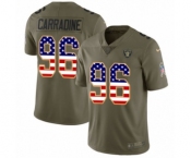 Men's Nike Oakland Raiders #96 Cornellius Carradine Limited Olive USA Flag 2017 Salute to Service NFL Jersey