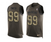 Men's Nike Oakland Raiders #99 Aldon Smith Limited Green Salute to Service Tank Top NFL Jersey