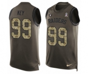 Men's Nike Oakland Raiders #99 Arden Key Limited Green Salute to Service Tank Top NFL Jersey
