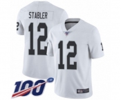 Men's Oakland Raiders #12 Kenny Stabler White Vapor Untouchable Limited Player 100th Season Football Jersey Men's Oakland Raiders #12 Kenny Stabler White Vapor Untouchable Limited Player 100th Season Football Jersey