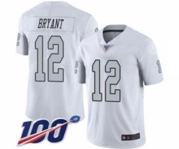 Men's Oakland Raiders #12 Martavis Bryant Limited White Rush Vapor Untouchable 100th Season Football Jersey