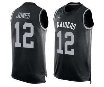 Men's Oakland Raiders #12 Zay Jones Limited Black Player Name & Number Tank Top Football Jersey