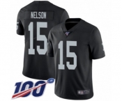 Men's Oakland Raiders #15 J. Nelson Black Team Color Vapor Untouchable Limited Player 100th Season Football Jersey Men's Oakland Raiders #15 J. Nelson Black Team Color Vapor Untouchable Limited Player 100th Season Football Jersey