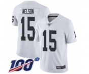 Men's Oakland Raiders #15 J. Nelson White Vapor Untouchable Limited Player 100th Season Football Jersey Men's Oakland Raiders #15 J. Nelson White Vapor Untouchable Limited Player 100th Season Football Jersey