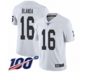 Men's Oakland Raiders #16 George Blanda White Vapor Untouchable Limited Player 100th Season Football Jersey Men's Oakland Raiders #16 George Blanda White Vapor Untouchable Limited Player 100th Season Football Jersey
