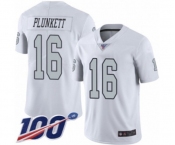 Men's Oakland Raiders #16 Jim Plunkett Limited White Rush Vapor Untouchable 100th Season Football Jersey Men's Oakland Raiders #16 Jim Plunkett Limited White Rush Vapor Untouchable 100th Season Football Jersey