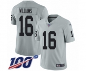 Men's Oakland Raiders #16 Tyrell Williams Limited Silver Inverted Legend 100th Season Football Jersey Men's Oakland Raiders #16 Tyrell Williams Limited Silver Inverted Legend 100th Season Football Jersey