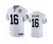 Men's Oakland Raiders #16 Tyrell Williams White 60th Anniversary Vapor Untouchable Limited Player 100th Season Football Jersey Men's Oakland Raiders #16 Tyrell Williams White 60th Anniversary Vapor Untouchable Limited Player 100th Season Football Jersey