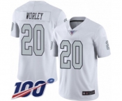 Men's Oakland Raiders #20 Daryl Worley Limited White Rush Vapor Untouchable 100th Season Football Jersey Men's Oakland Raiders #20 Daryl Worley Limited White Rush Vapor Untouchable 100th Season Football Jersey