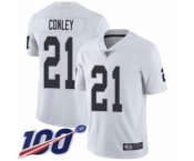 Men's Oakland Raiders #21 Gareon Conley White Vapor Untouchable Limited Player 100th Season Football Jersey