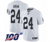 Men's Oakland Raiders #24 Johnathan Abram White Vapor Untouchable Limited Player 100th Season Football Jersey