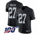 Men's Oakland Raiders #27 Trayvon Mullen Black Team Color Vapor Untouchable Limited Player 100th Season Football Jersey