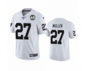 Men's Oakland Raiders #27 Trayvon Mullen White 60th Anniversary Vapor Untouchable Limited Player 100th Season Football Jersey