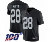 Men's Oakland Raiders #28 Doug Martin Black Team Color Vapor Untouchable Limited Player 100th Season Football Jersey