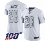 Men's Oakland Raiders #28 Doug Martin Limited White Rush Vapor Untouchable 100th Season Football Jersey