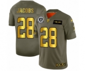 Men's Oakland Raiders #28 Josh Jacobs Limited Olive Gold 2019 Salute to Service Football Jersey Men's Oakland Raiders #28 Josh Jacobs Limited Olive Gold 2019 Salute to Service Football Jersey