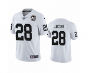 Men's Oakland Raiders #28 Josh Jacobs White 60th Anniversary Vapor Untouchable Limited Player 100th Season Football Jersey