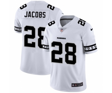 Men's Oakland Raiders #28 Josh Jacobs White Team Logo Cool Edition Jersey