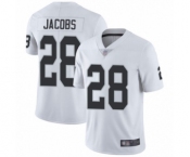 Men's Oakland Raiders #28 Josh Jacobs White Vapor Untouchable Limited Player Football Jersey