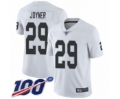 Men's Oakland Raiders #29 Lamarcus Joyner White Vapor Untouchable Limited Player 100th Season Football Jersey