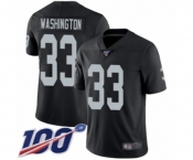 Men's Oakland Raiders #33 DeAndre Washington Black Team Color Vapor Untouchable Limited Player 100th Season Football Jersey