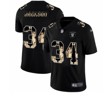 Men's Oakland Raiders #34 Bo Jackson Black Statue of Liberty Limited Player Football Jersey