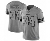Men's Oakland Raiders #34 Bo Jackson Gray Team Logo Gridiron Limited Player Football Jersey Men's Oakland Raiders #34 Bo Jackson Gray Team Logo Gridiron Limited Player Football Jersey