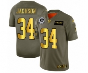 Men's Oakland Raiders #34 Bo Jackson Limited Olive Gold 2019 Salute to Service Football Jersey Men's Oakland Raiders #34 Bo Jackson Limited Olive Gold 2019 Salute to Service Football Jersey