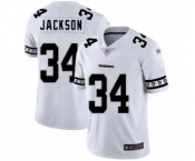 Men's Oakland Raiders #34 Bo Jackson White Team Logo Fashion Limited Player 100th Season Football Jersey Men's Oakland Raiders #34 Bo Jackson White Team Logo Fashion Limited Player 100th Season Football Jersey