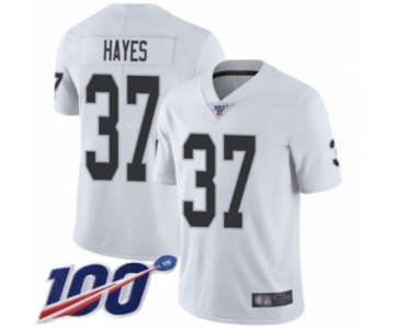 Men's Oakland Raiders #37 Lester Hayes White Vapor Untouchable Limited Player 100th Season Football Jersey